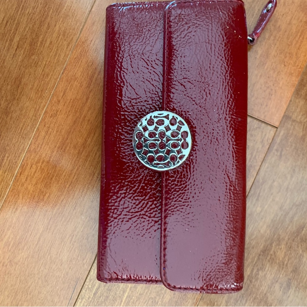 Coach Red Trifold Wallet